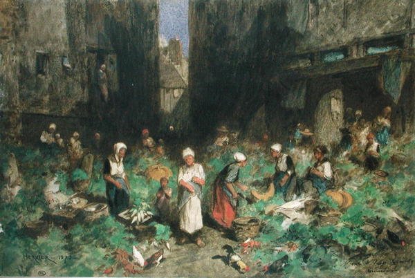 Le marché aux légumes, 1872 - Louis Adolphe Hervier