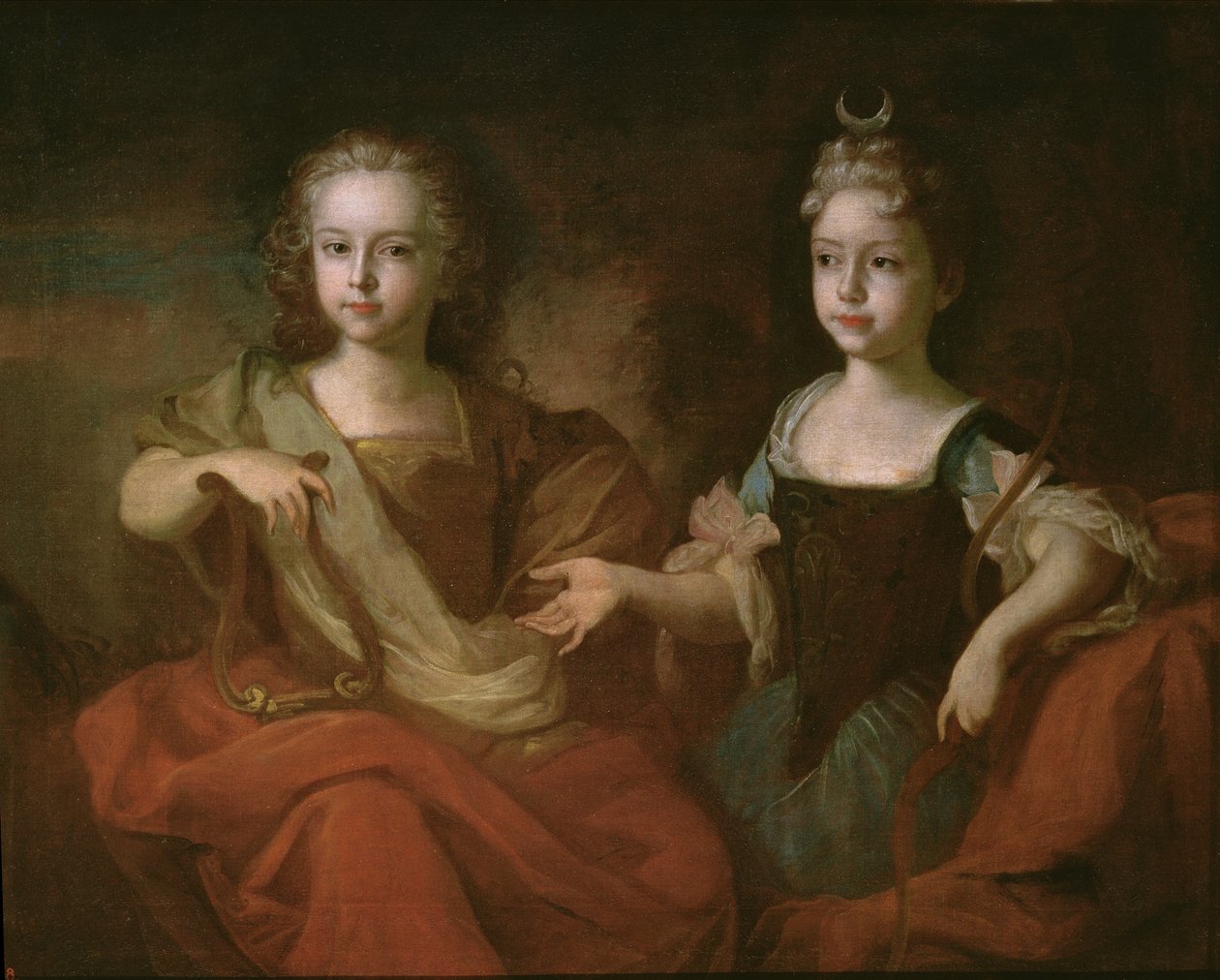 Tsarévitch Pierre Alekseevitch et Tsarévna Nathalie Alekseevna en Apollon et Diane, c.1722 - Louis Caravaque