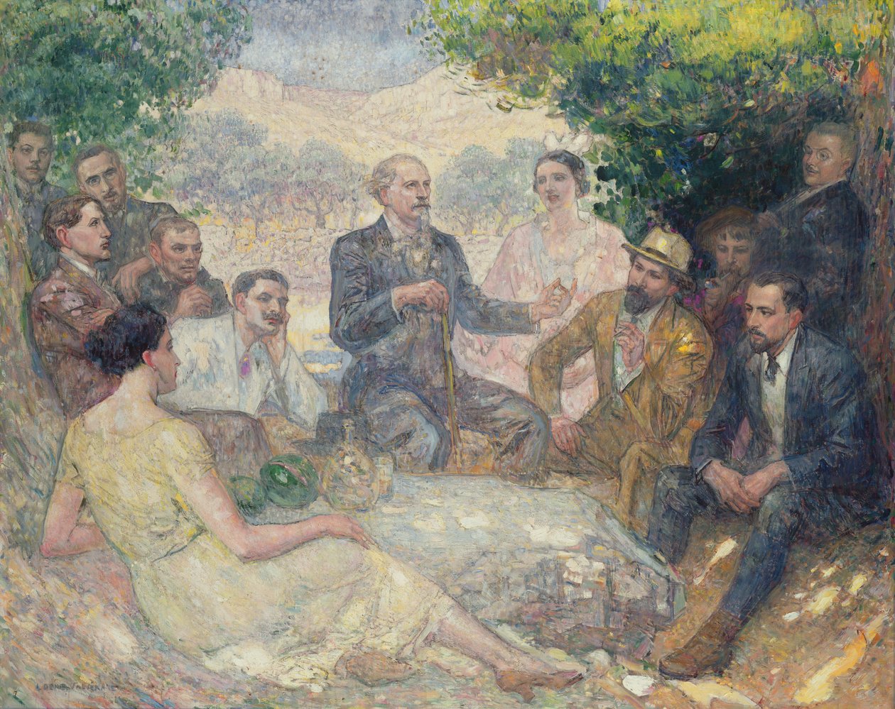 Mistral et ses amis devant les Alpilles - Louis Denis Valverane
