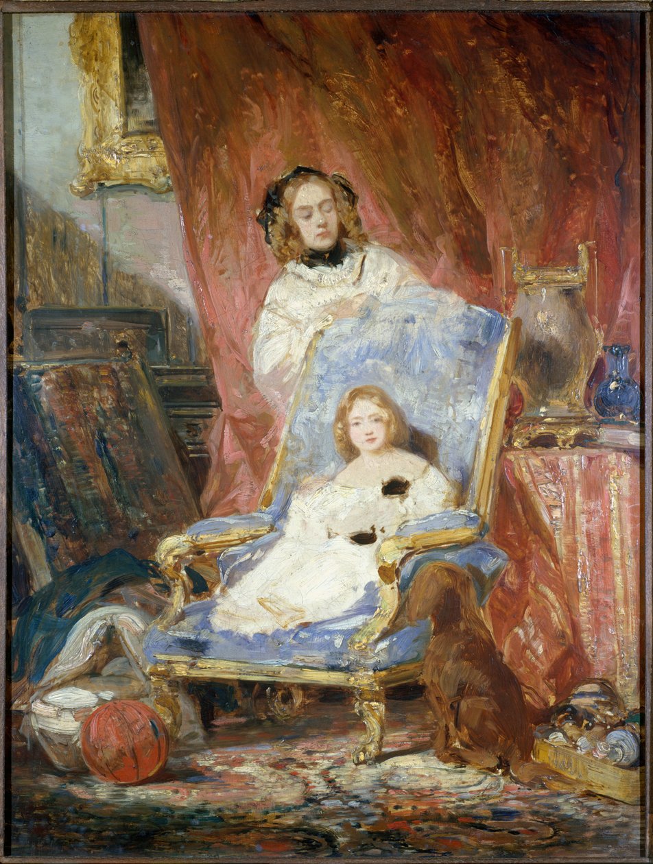 Madame Eugène Isabey et sa Fille - Eugene Isabey