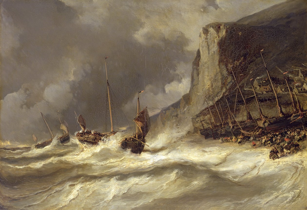 Tempête sur la côte à Étretat, Normandie, 1851 - Eugene Isabey