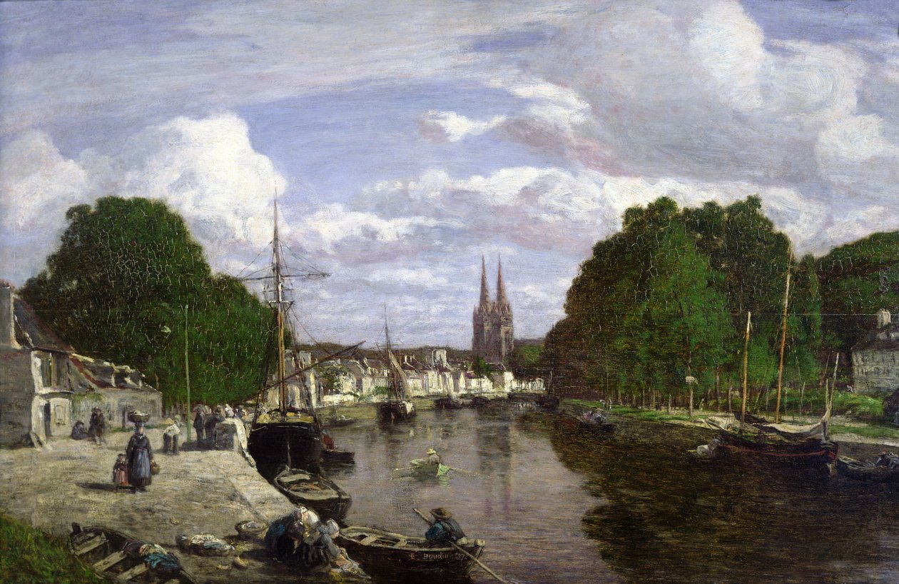Le Port de Quimper, 1857 - Eugene Louis Boudin