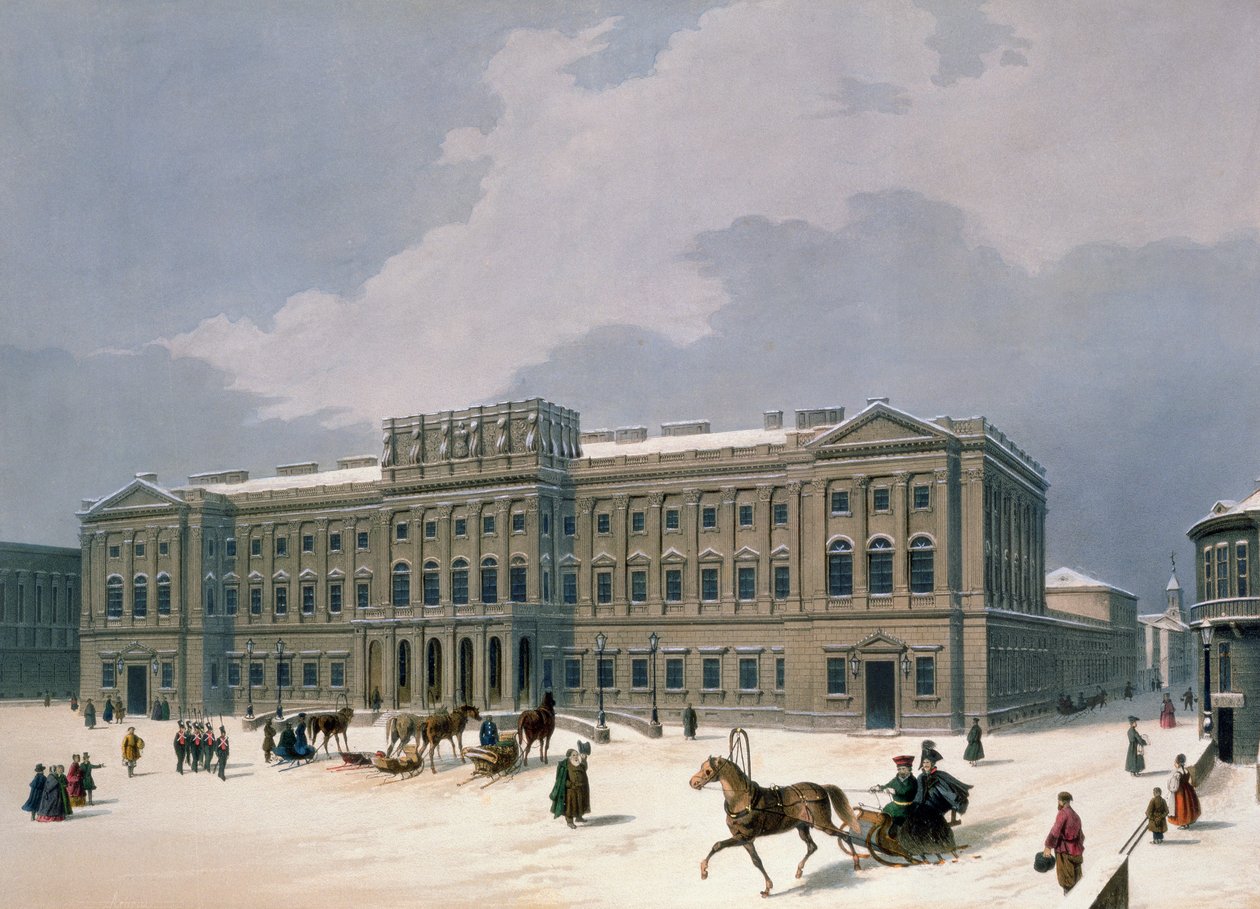 Palais du Grand-Duc de Leuchtenberg à Saint-Pétersbourg, imprimé par Lemercier, Paris, 1840s - Louis Jules Arnout