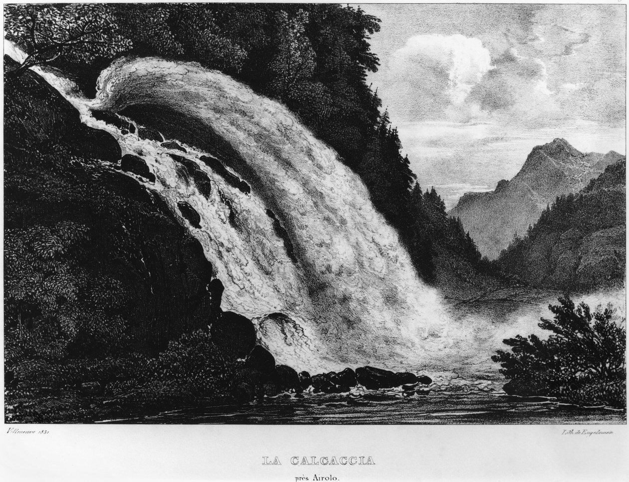 Vue de la cascade de Calcaccia, 1831 - Louis Jules Frederic Villeneuve