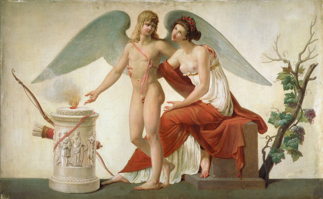 Cupidon invitant Vénus à un sacrifice - Louis Lafitte