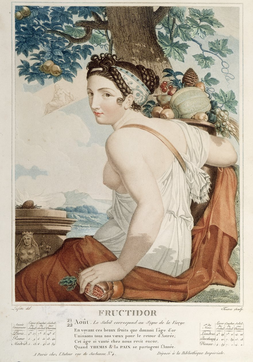 Fructidor (août-septembre) douzième mois du calendrier républicain, gravé par Tresca, c.1794 - Louis Lafitte