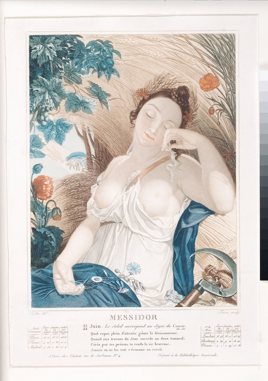 Messidor (juin-juillet), dixième mois du calendrier républicain, gravé par Tresca, français, vers 1794 - Louis Lafitte