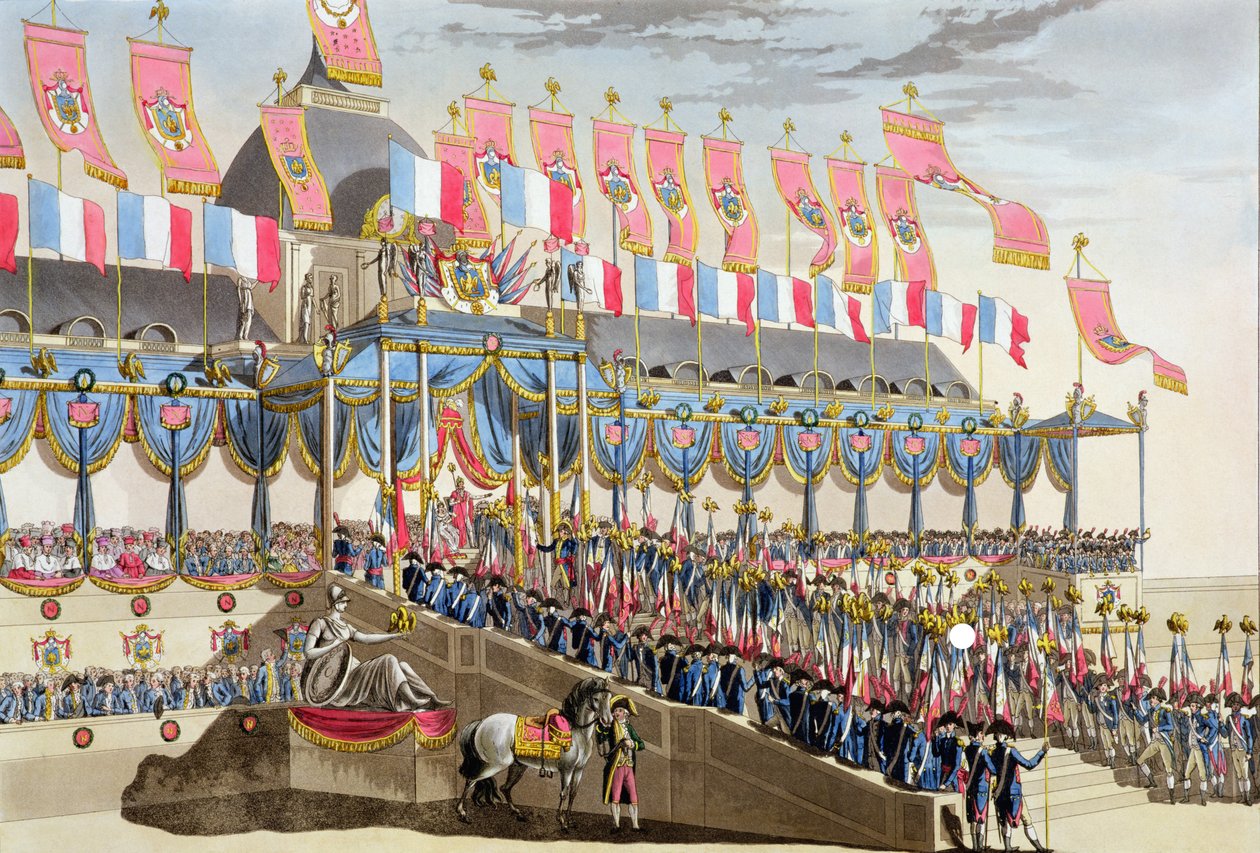 Festival sacré et couronnement de leurs majestés impériales, Vue des décorations devant l