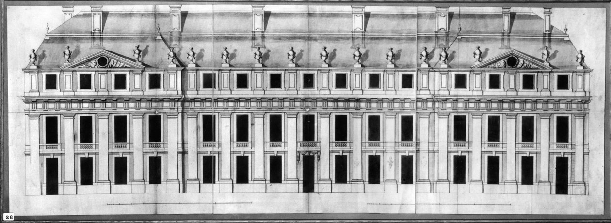 Château de Vincennes : élévation de la façade d