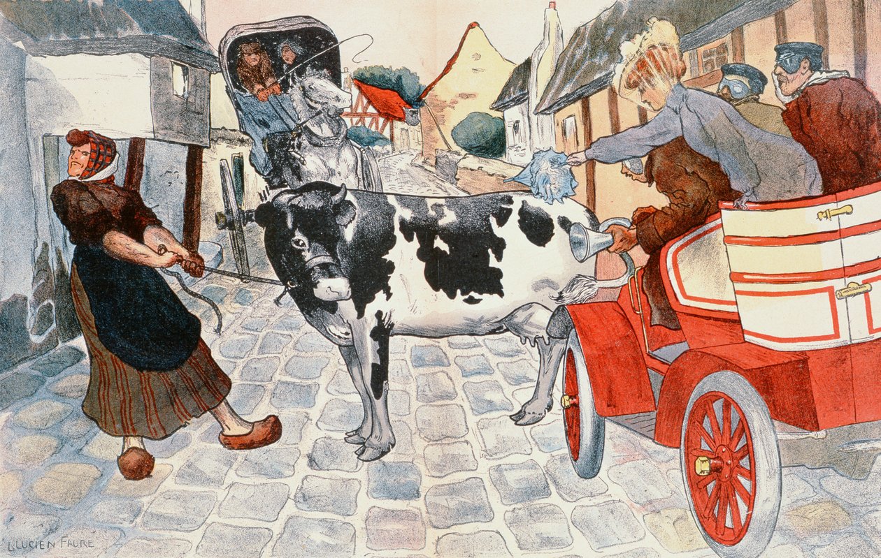 La vache curieuse - Louis Lucien Faure Dujarric
