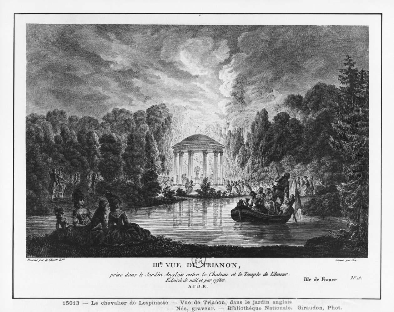 Troisième vue de Trianon, prise du jardin anglais entre le château et le Temple de l