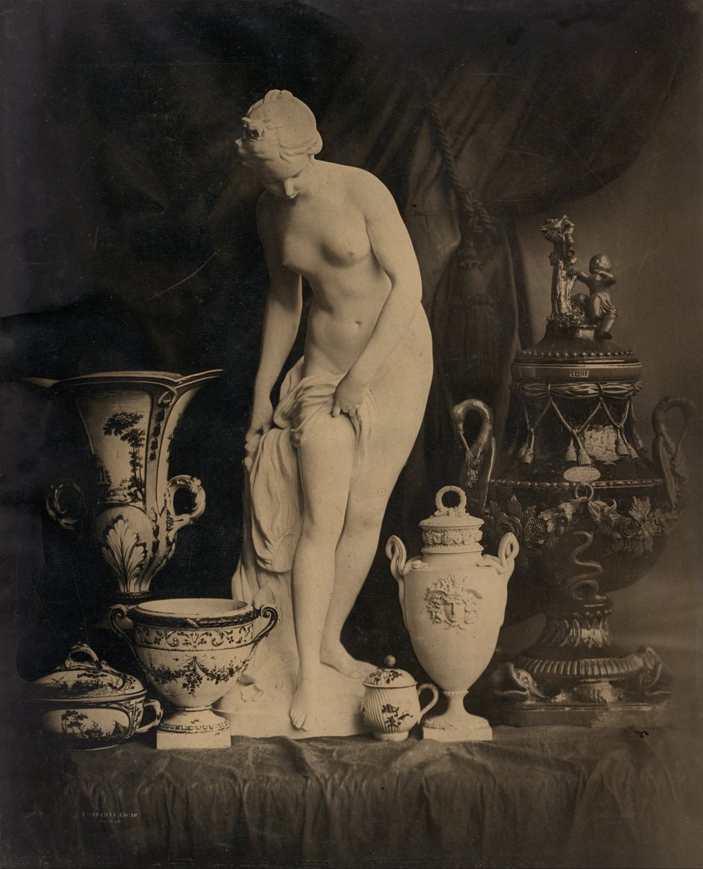 Nature morte avec statuette et vases - Louis Rémy Robert