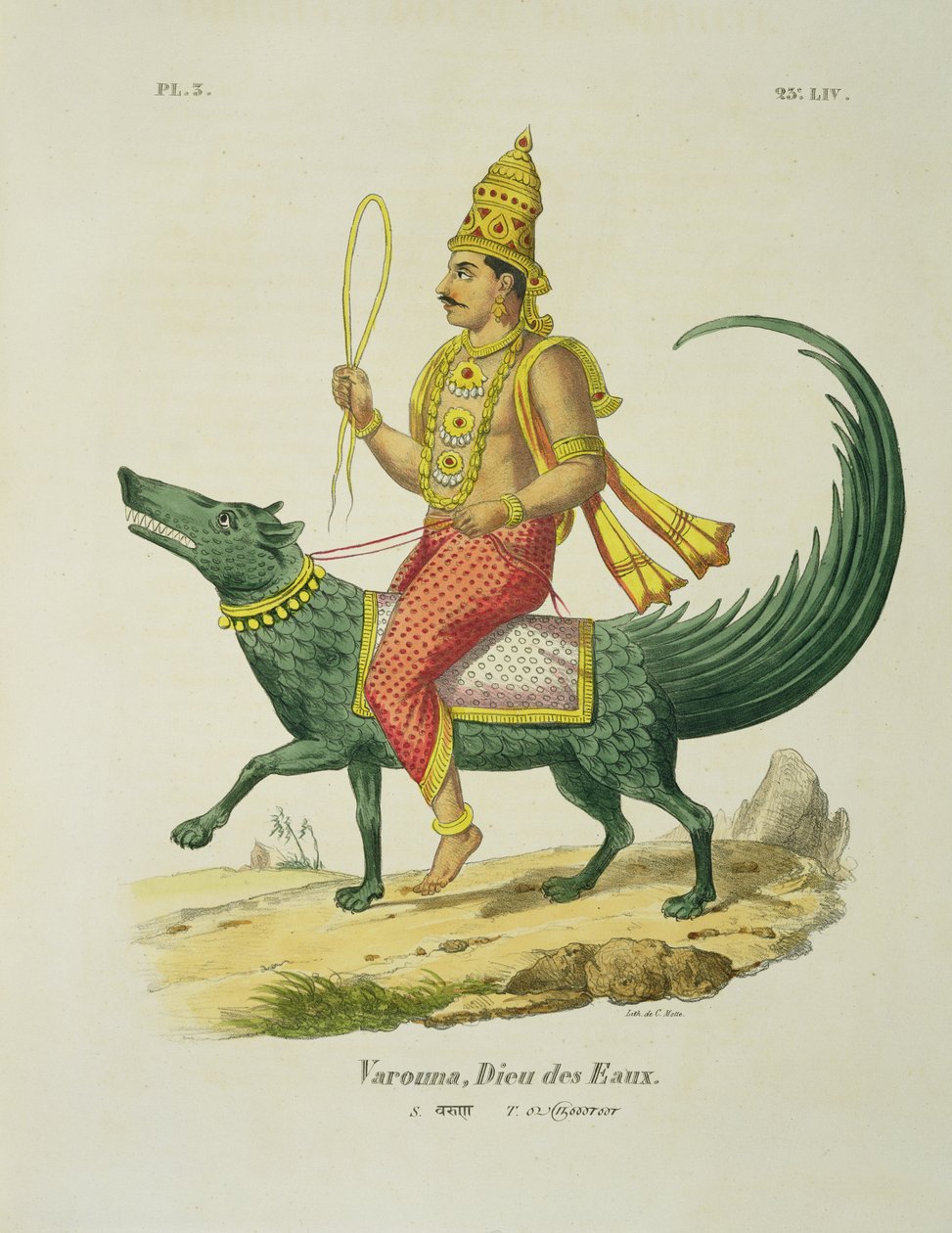 Varuna, Dieu des Océans, gravé par Charles Etienne Pierre Motte (1785-1836) - Louis Thomas Bardel