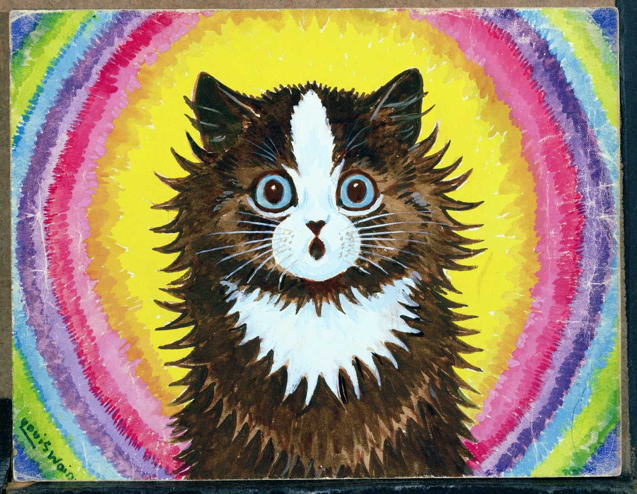 Chat dans un arc-en-ciel - Louis Wain