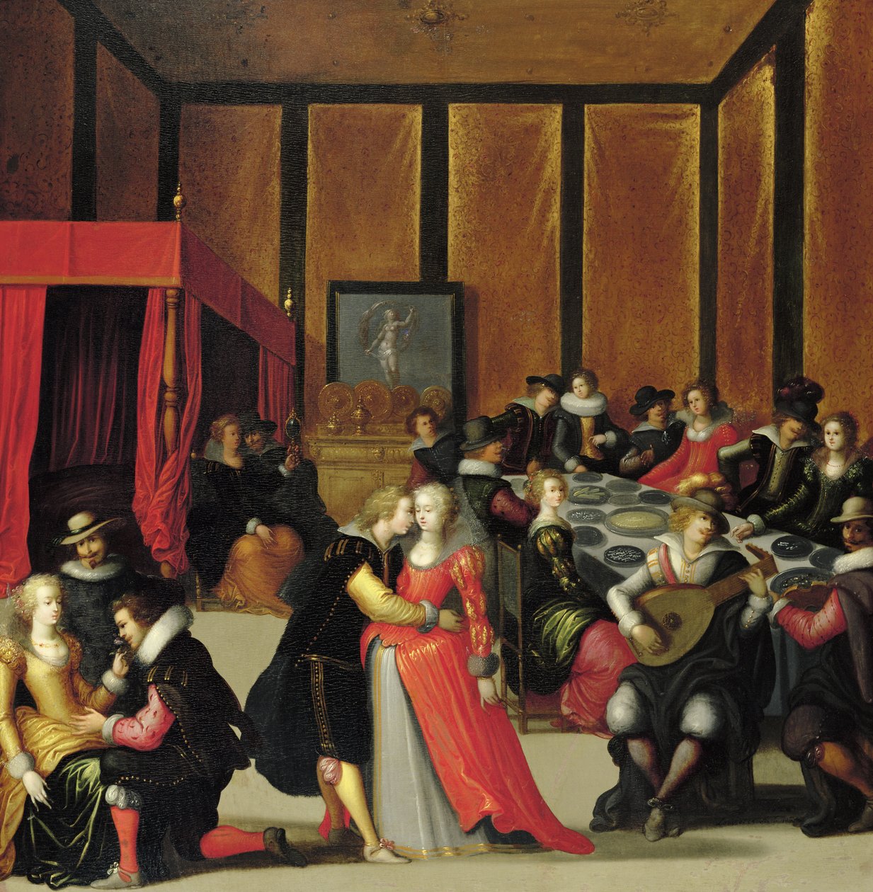 Scène galante ou Les Cinq Sens - Louis de Caullery