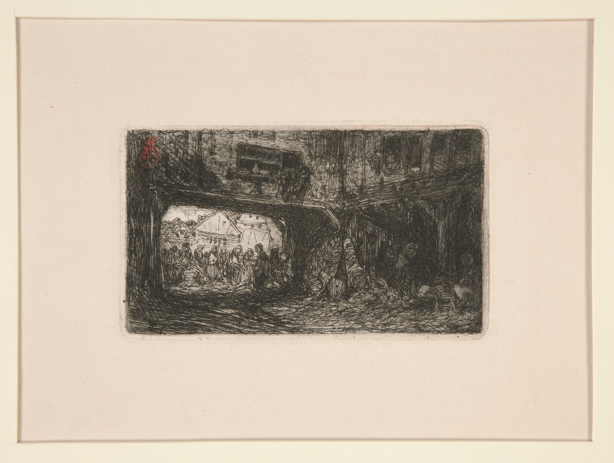 Cour avec passage - Louis Adolphe Hervier