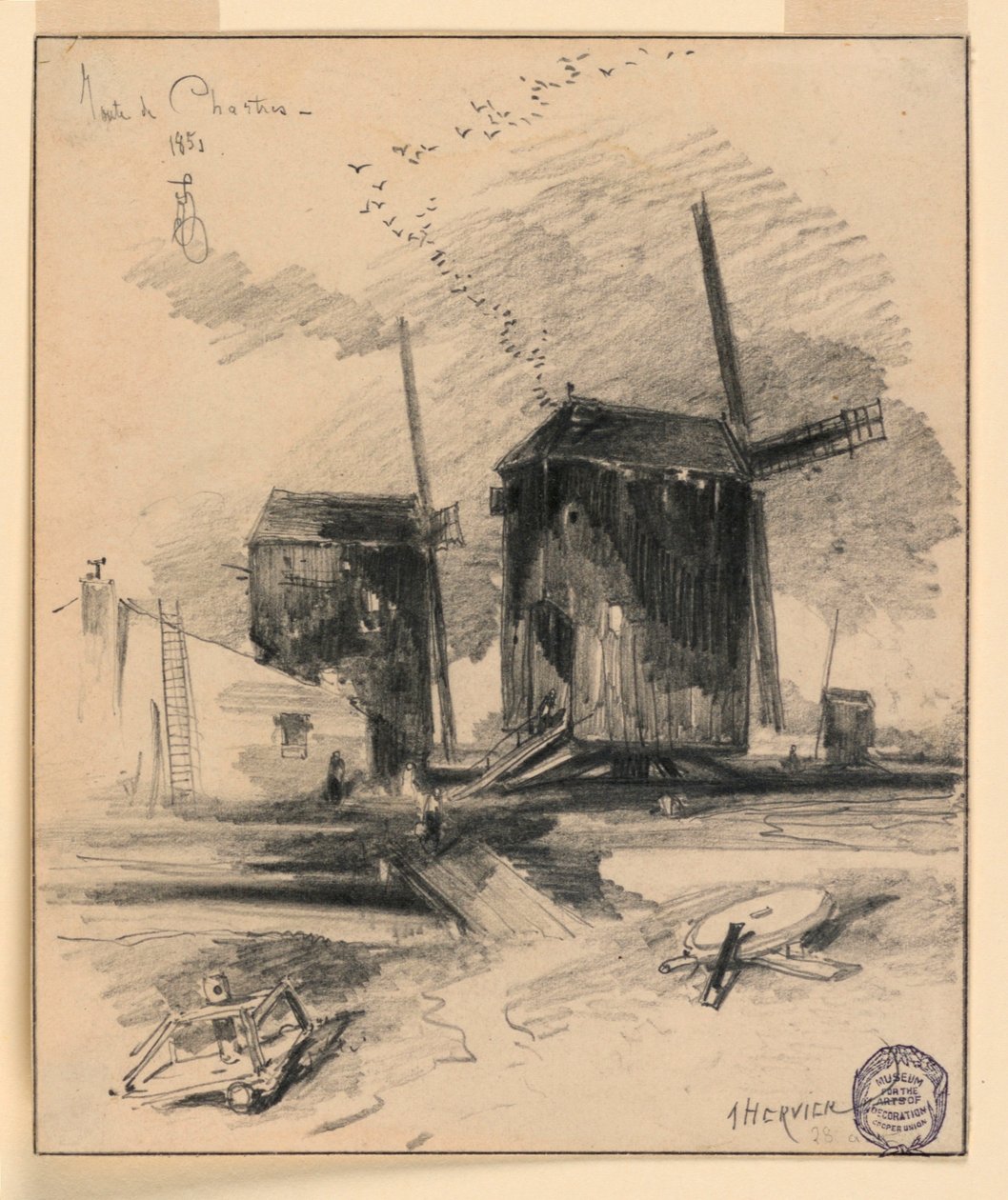Moulins à vent - Louis Adolphe Hervier