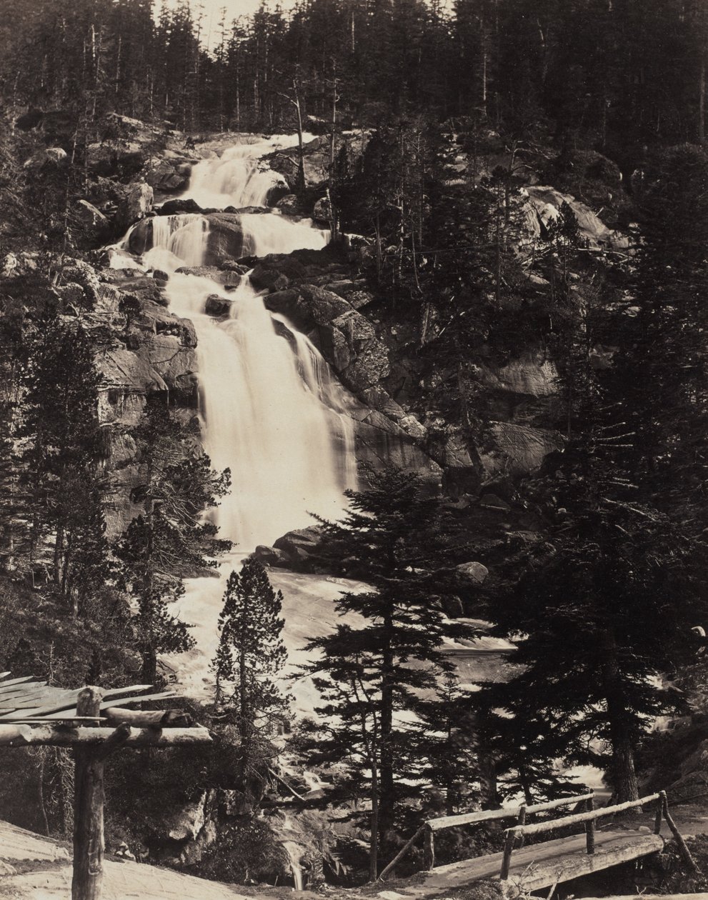 Grande cascade supérieure, Hautes Alpes - Louis Alphonse Davanne