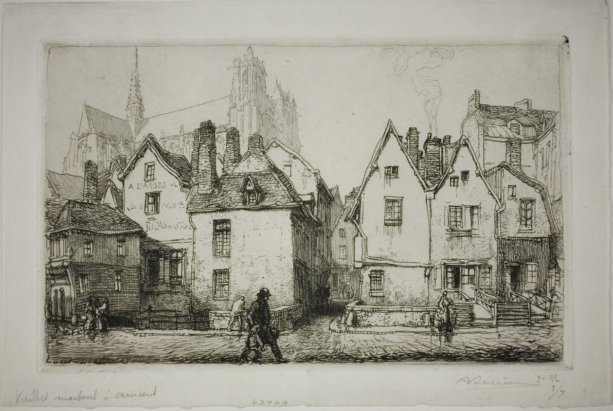 Maisons anciennes, Amiens - Louis Auguste Lepère