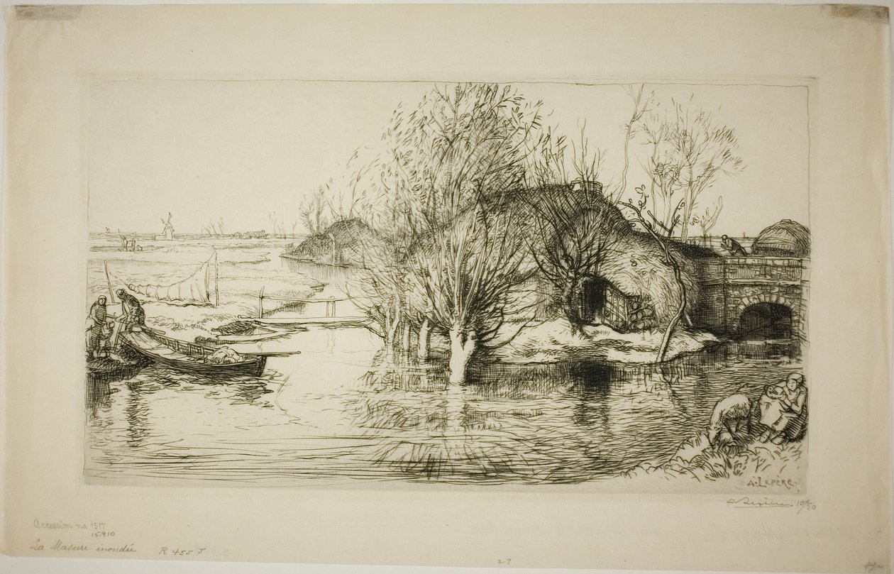 La masure inondée - Louis Auguste Lepère