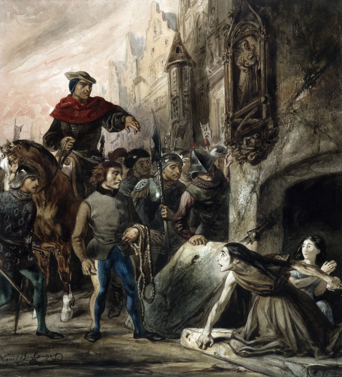 La Esmeralda défendue par la Sachette. - Louis Boulanger