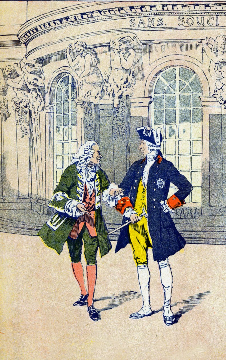 Voltaire avec Frédéric II de Prusse - Louis Charles Bombled