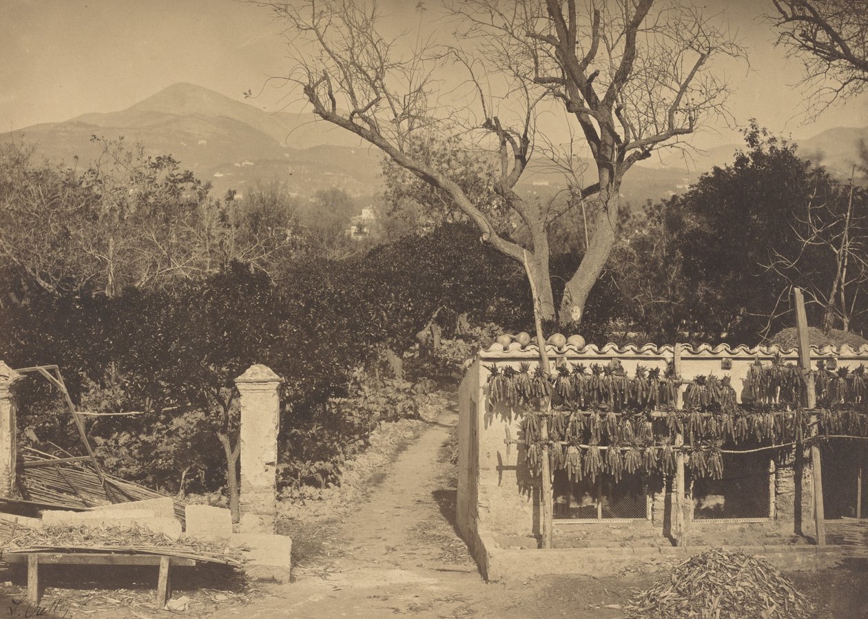 Scène agricole avec montagnes - Louis Crette
