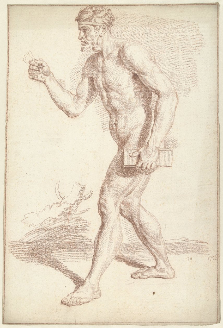 Nu masculin marchant, vers la gauche - Louis Fabritius Dubourg