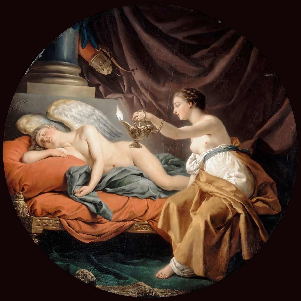 Psyché surprenant Cupidon endormi - Louis Jean François Lagrenée
