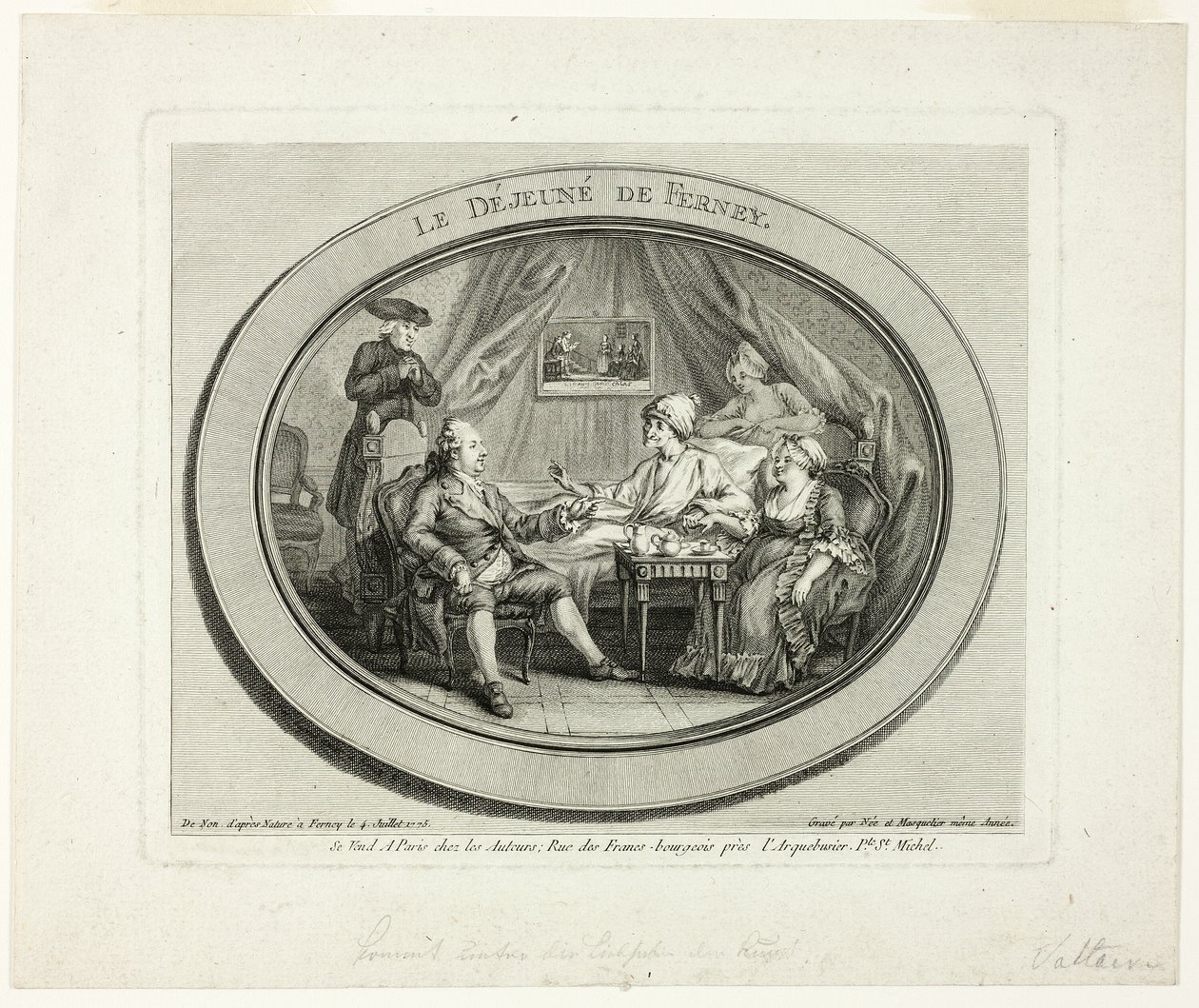 Le déjeuner à Ferney - Louis Joseph Masquelier