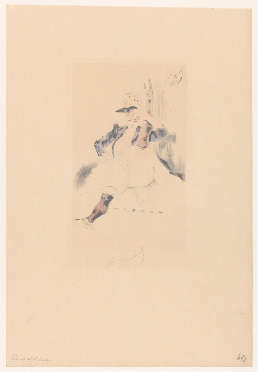 Danseuse de cancan saluant - Louis Legrand (signed by artist)