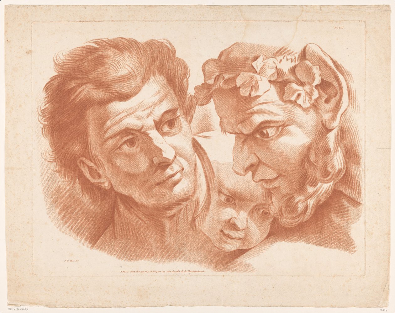 Trois têtes - Louis Marin Bonnet (possibly)