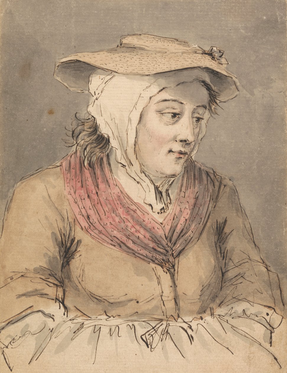 Une pêcheuse, mains sous le tablier - Louis Philippe Boitard