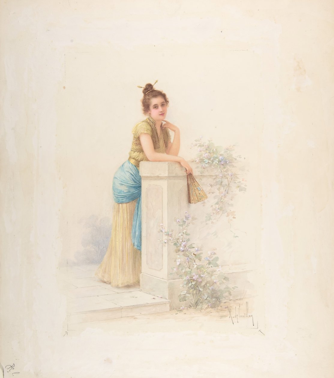 Dame avec un éventail, n.d. - Louis Robert Cuvillon