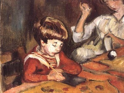Petit garçon faisant ses devoirs - Louis Valtat