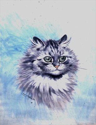 Un regard pensif - Louis Wain