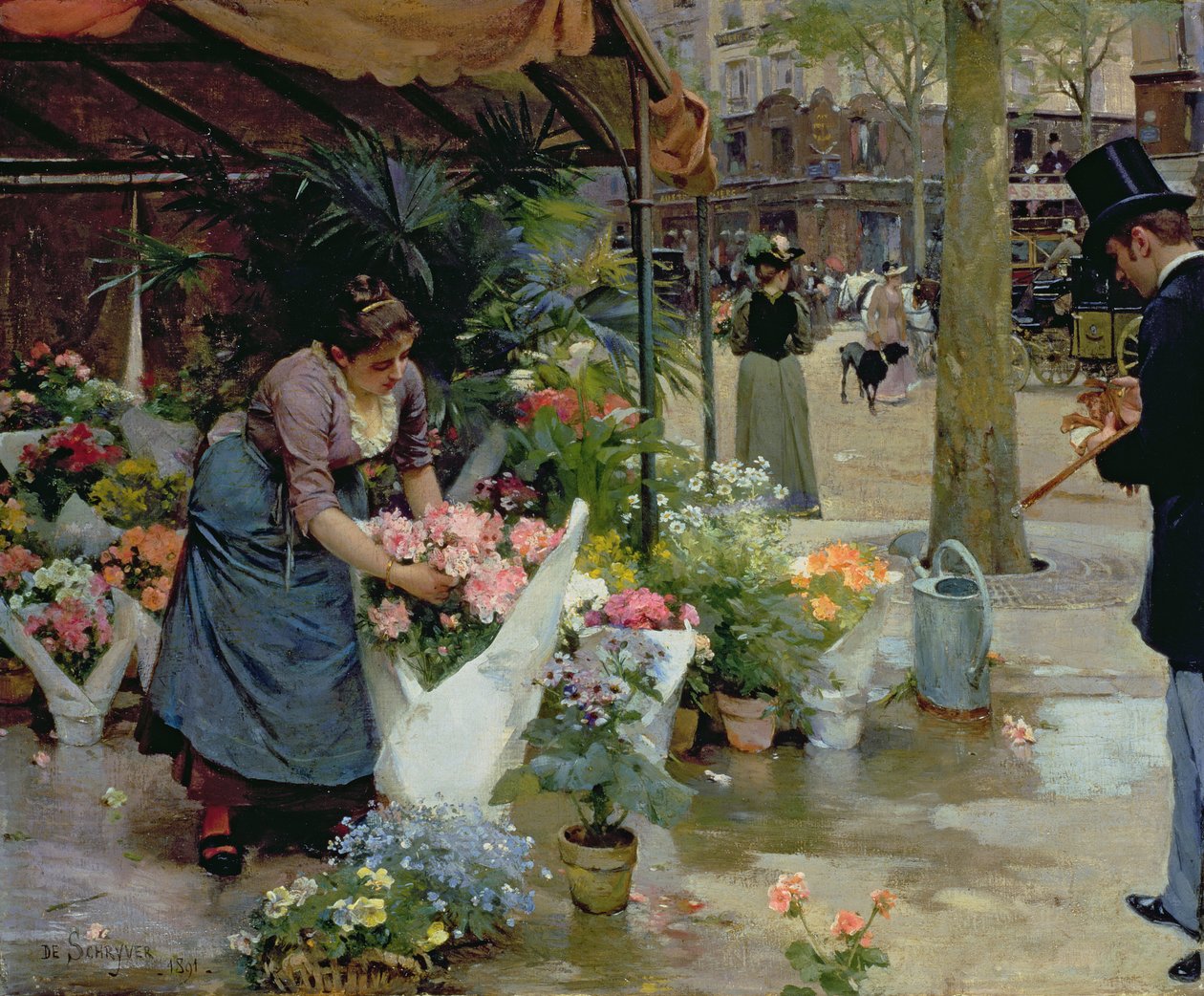 Marché aux fleurs à Paris - Louis de Schryver