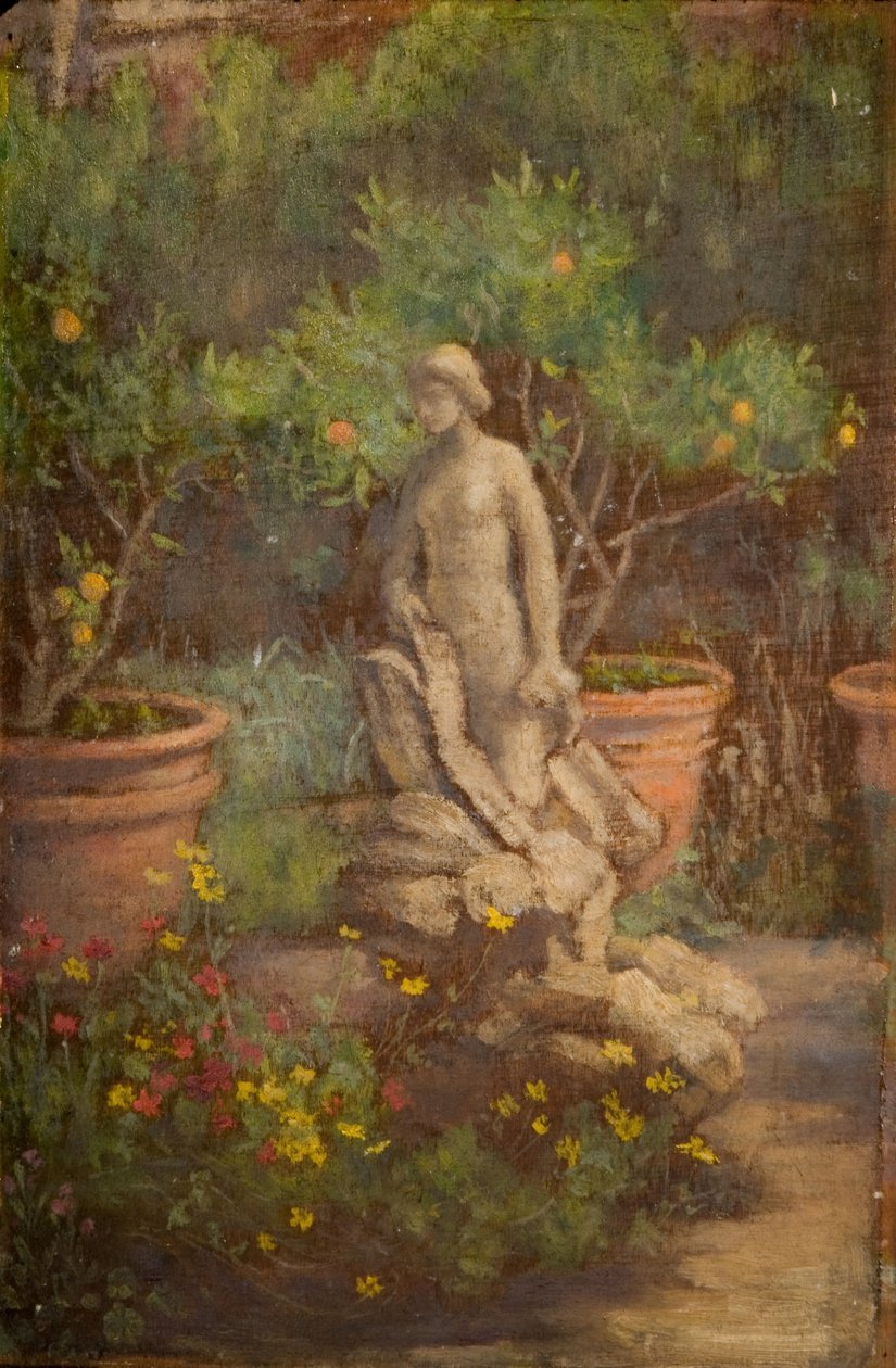 Fontaine dans un jardin, Cairate, Lombardie, 1875-1877 - Louisa Starr