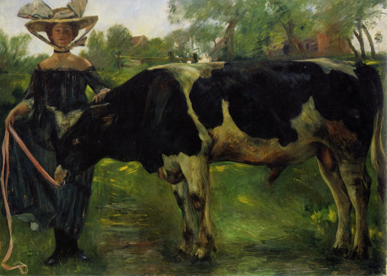 Fille avec taureau - Lovis Corinth