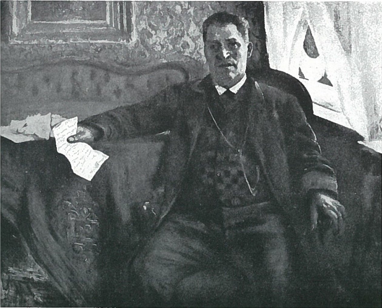 Portrait du père Heinrich Corinth avec une lettre - Lovis Corinth
