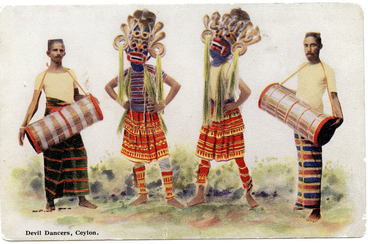 Danseurs du diable, Ceylan, c.1900-20 - Ltd. Ceylon Plâté