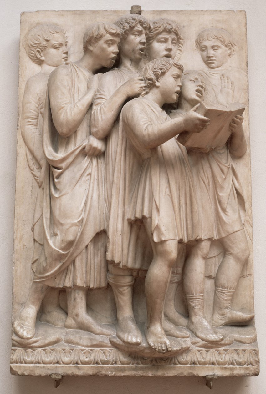 Anges chantants, détail de la Cantoria, vers 1432-38 (marbre) - Luca Della Robbia