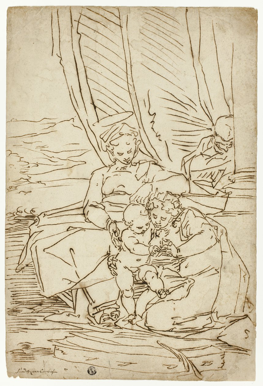 Sainte Famille avec Sainte Catherine - Luca Cambiaso