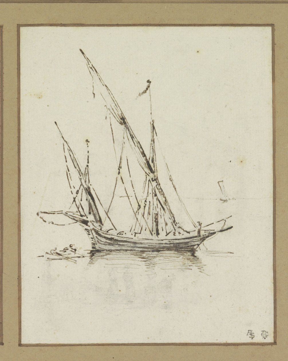 Navire à deux mâts - Luca Carlevarijs (possibly)