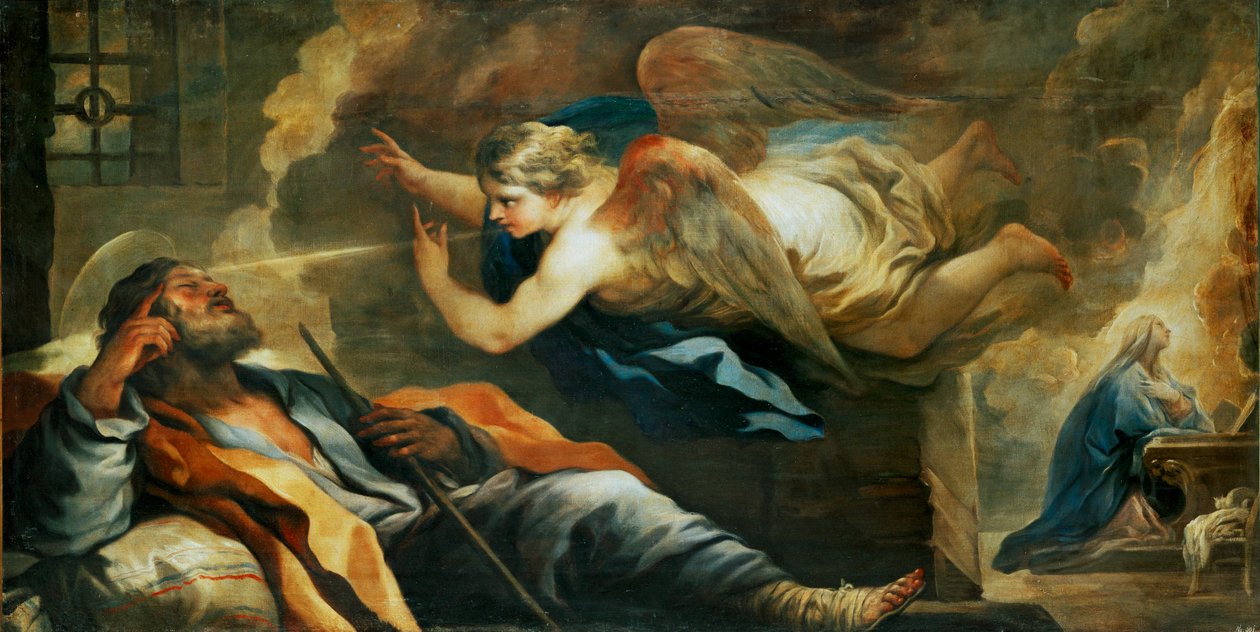 Le rêve de Joseph ... (peinture sur toile) - Luca Giordano