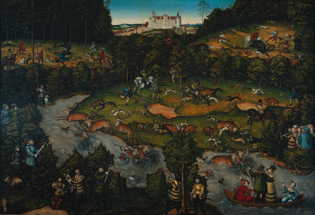 Chasse à courre au château de Hartenfels - Lucas Cranach the Elder
