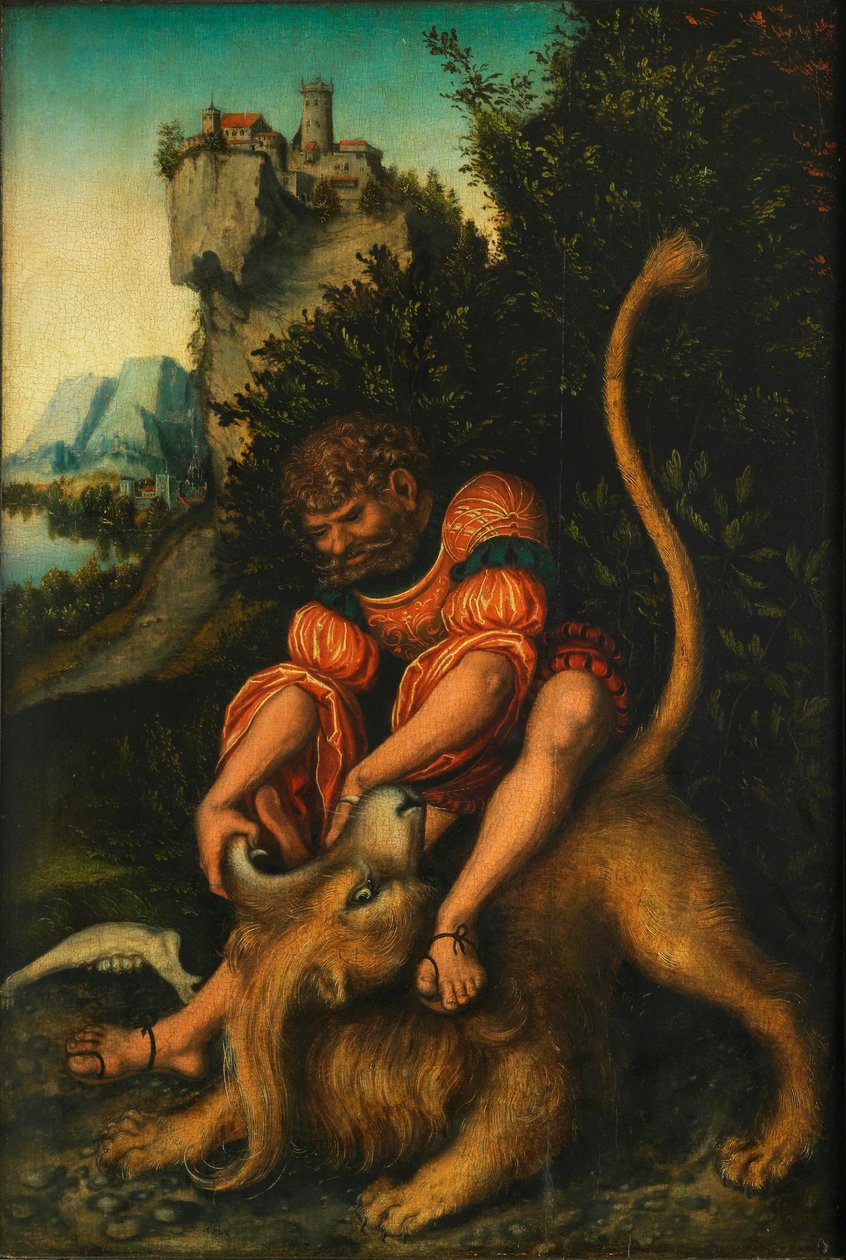 Le combat de Samson avec le lion (détail) - Lucas Cranach the Elder