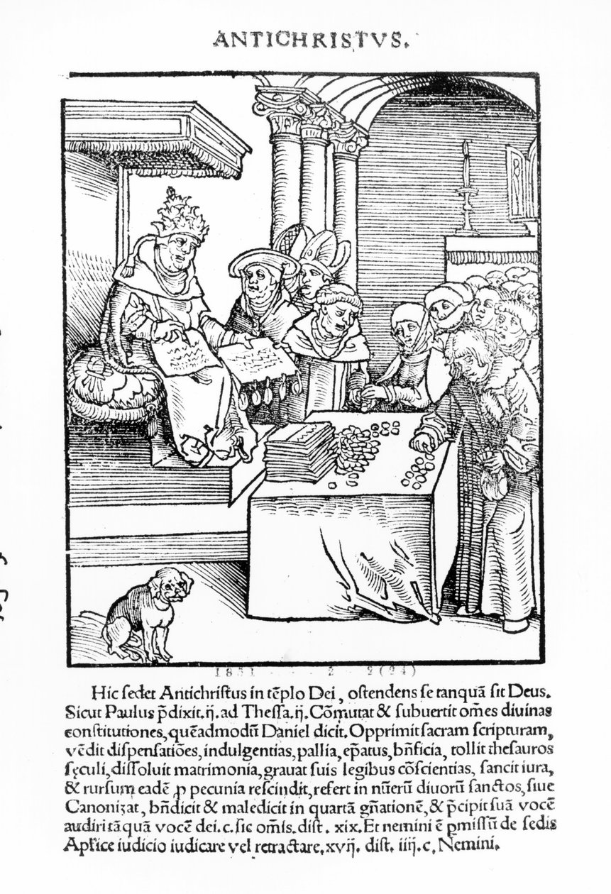 Le Pape vendant des indulgences de 