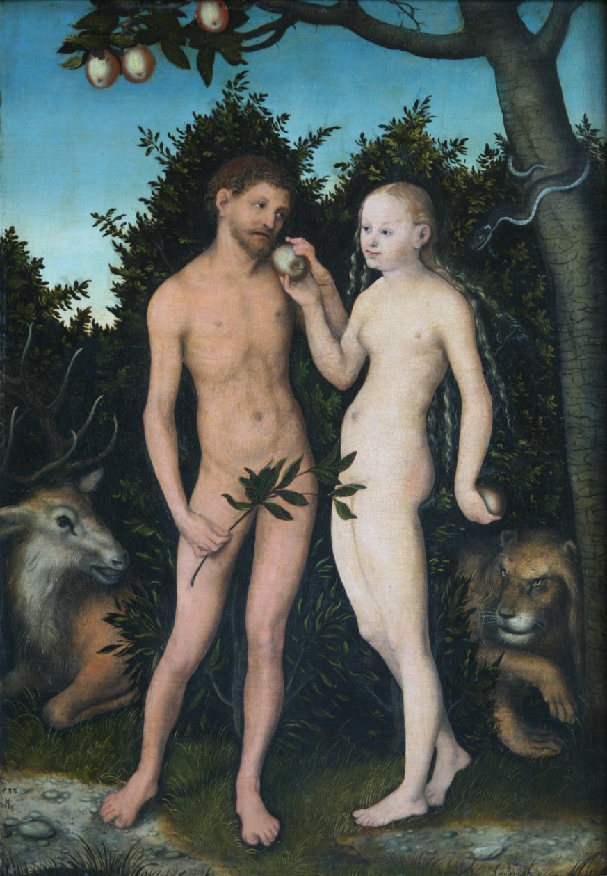 Adam et Ève au paradis (La Chute) - Lucas Cranach the Elder