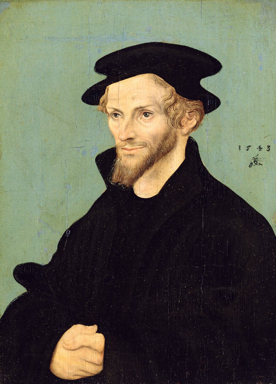 Portrait de Philipp Melanchthon (1479-1560), 1543 - Lucas studio of Cranach